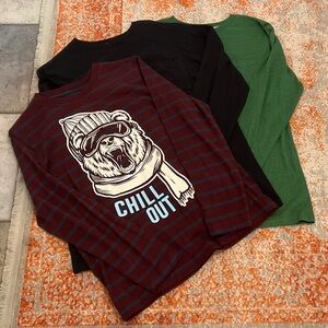 Boys bundle of 3 long sleeve shirts. Size Large 14/16. NWT